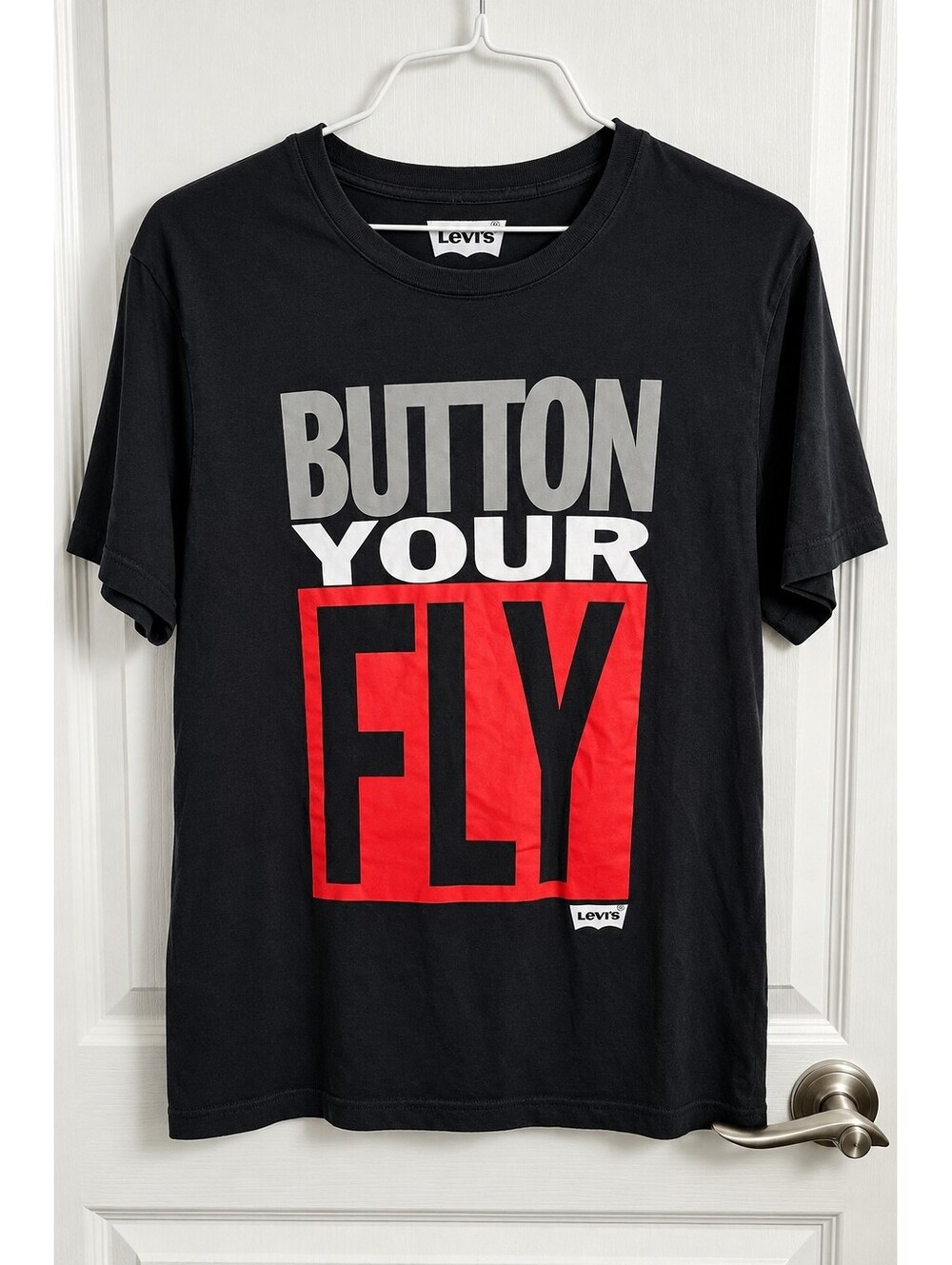 Levi's "Button Your Fly" Navy Blue Graphic T-Shirt
